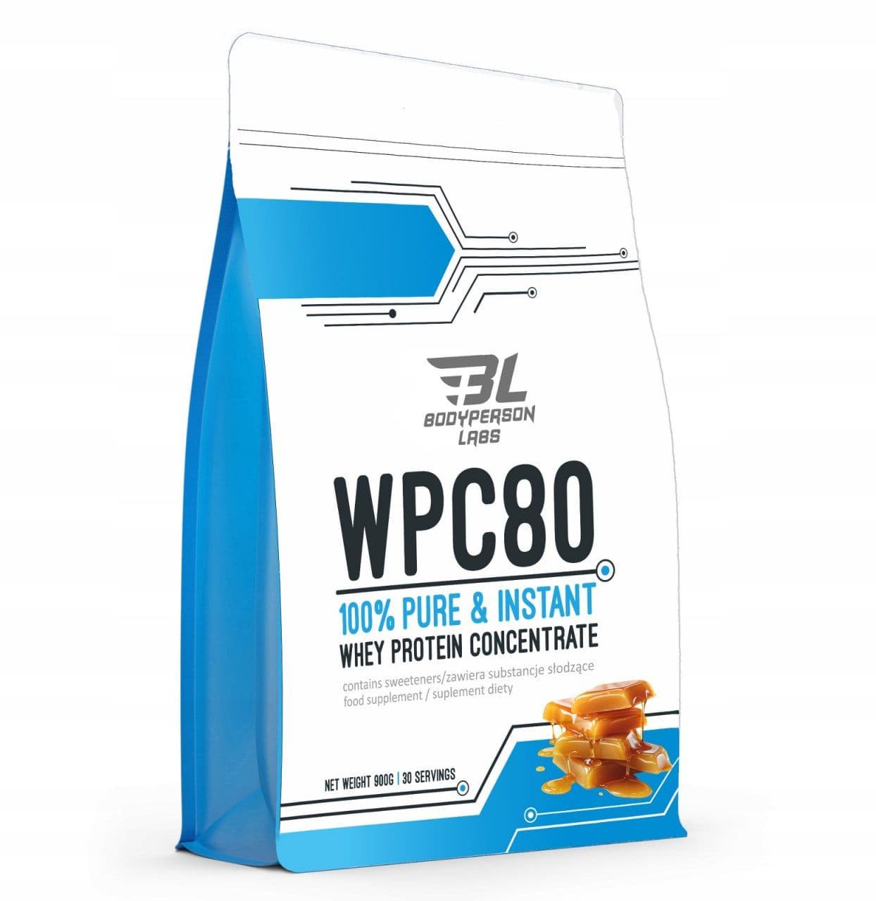 Bodyperson Labs WPC80, протеїн Salted Caramel, 900 г