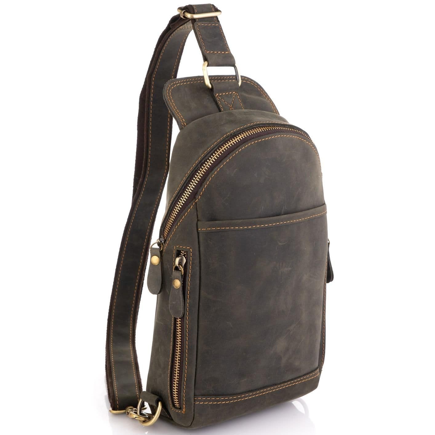 Сумка-слінг у вінтажному стилі коричнева Tiding Bag t2104 — фото 1