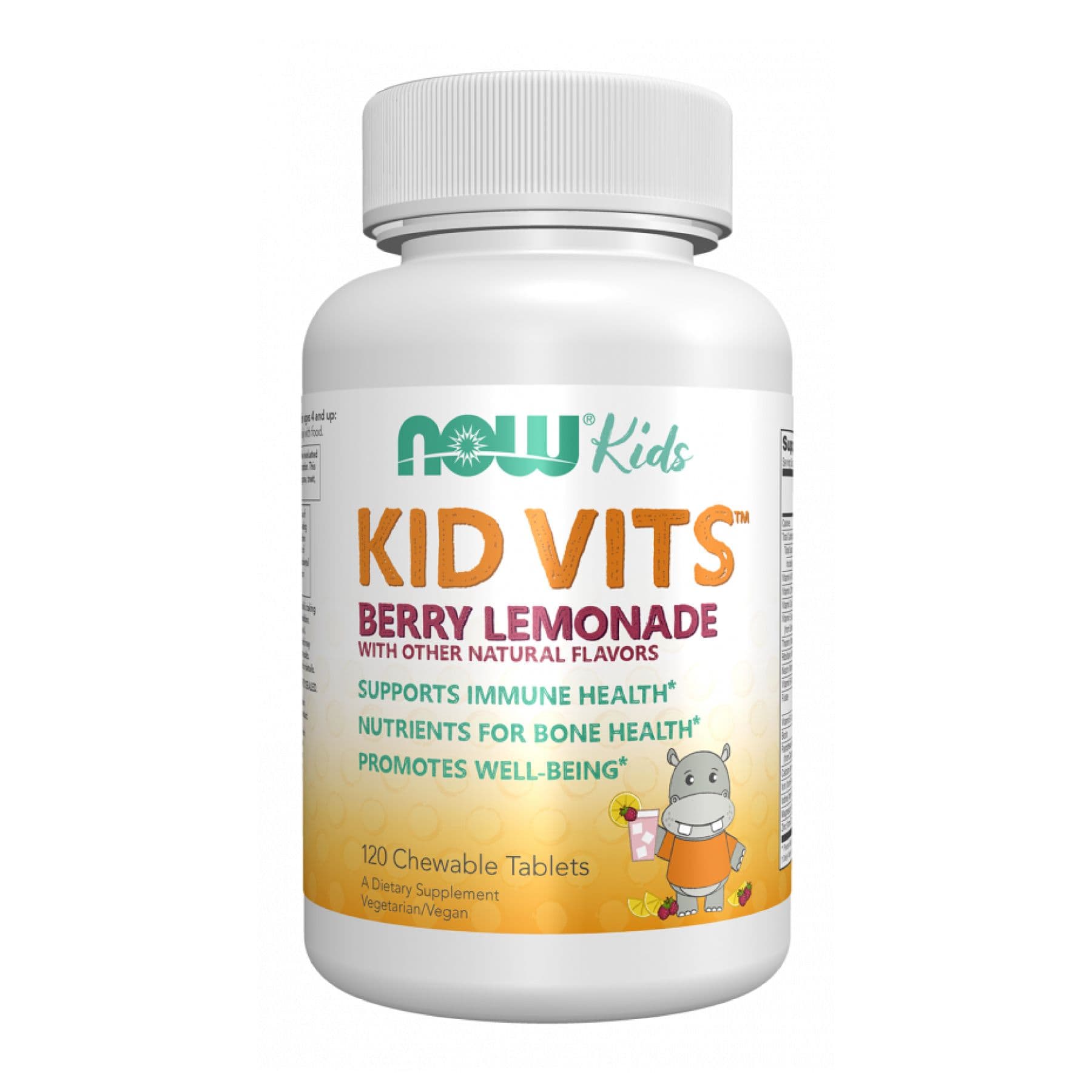 Kid Vits — витамины и минералы для детей, вкус ягодный лимонад, жевательные таблетки, 120 шт, Now Foods (срок до 12.26)