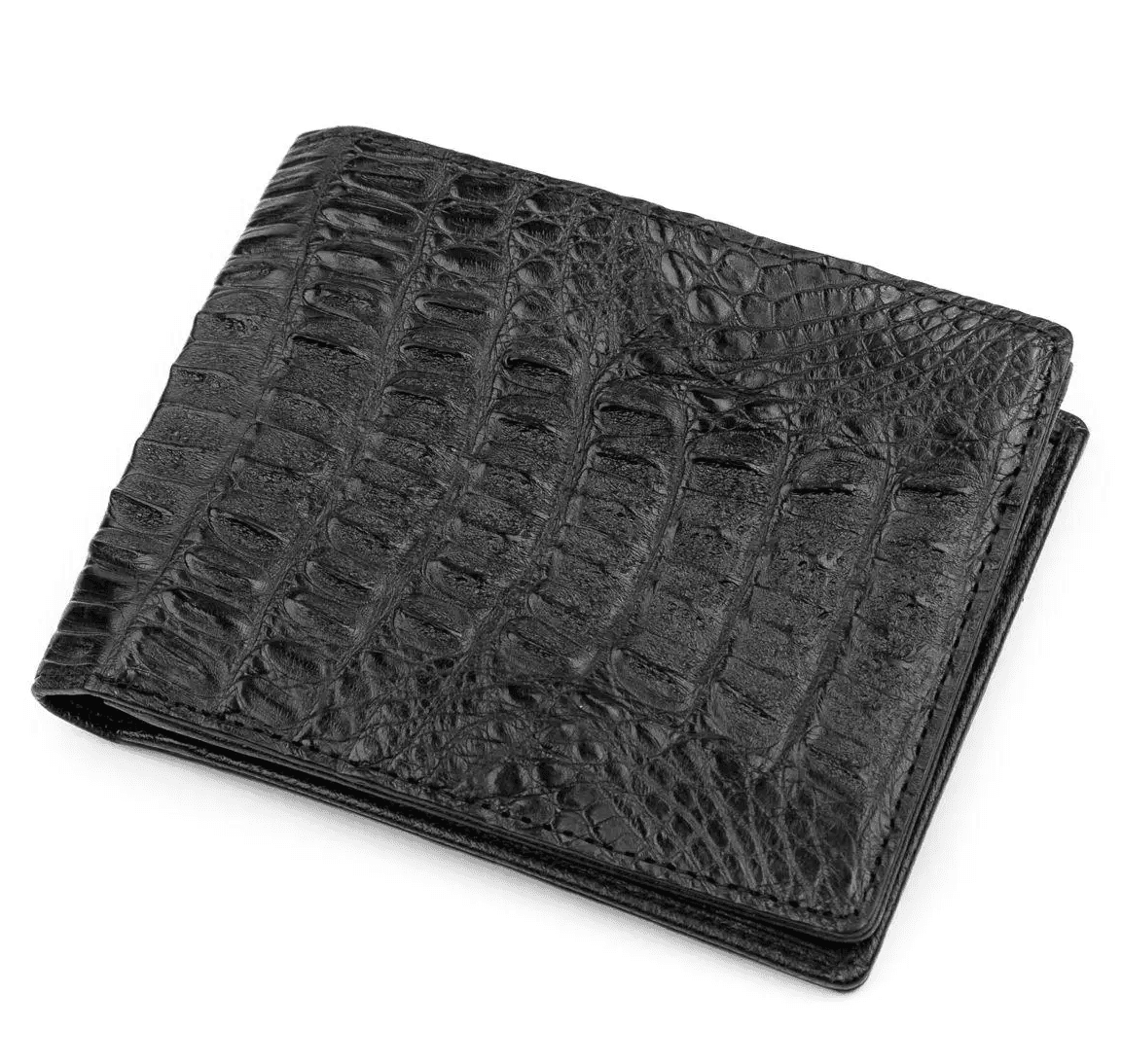 Гаманець із натуральної шкіри крокодила (каймана) Exotic Leather Чорний (cw 76)