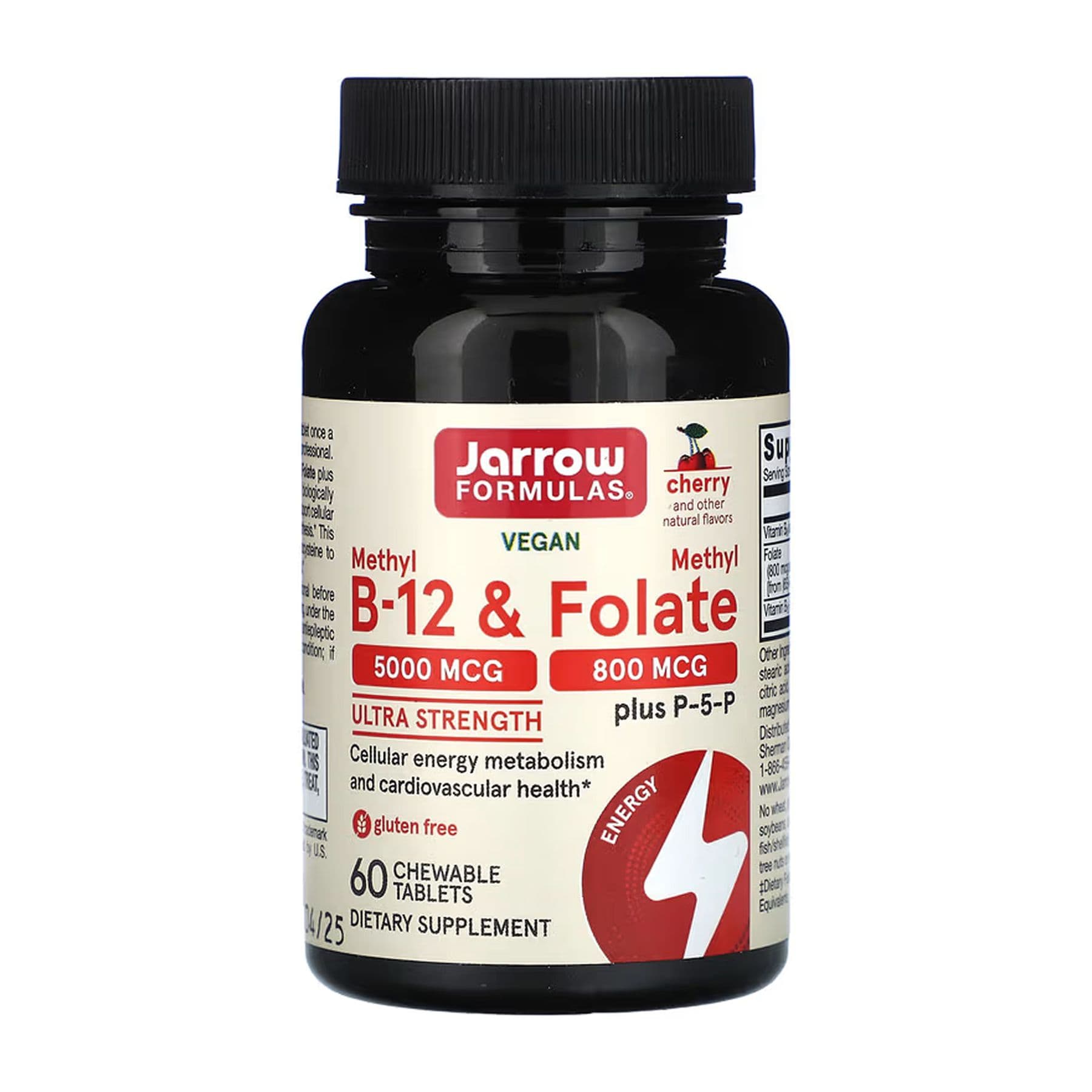 Метил B-12 та Метил Фолат, 60 таблеток, Jarrow Formulas