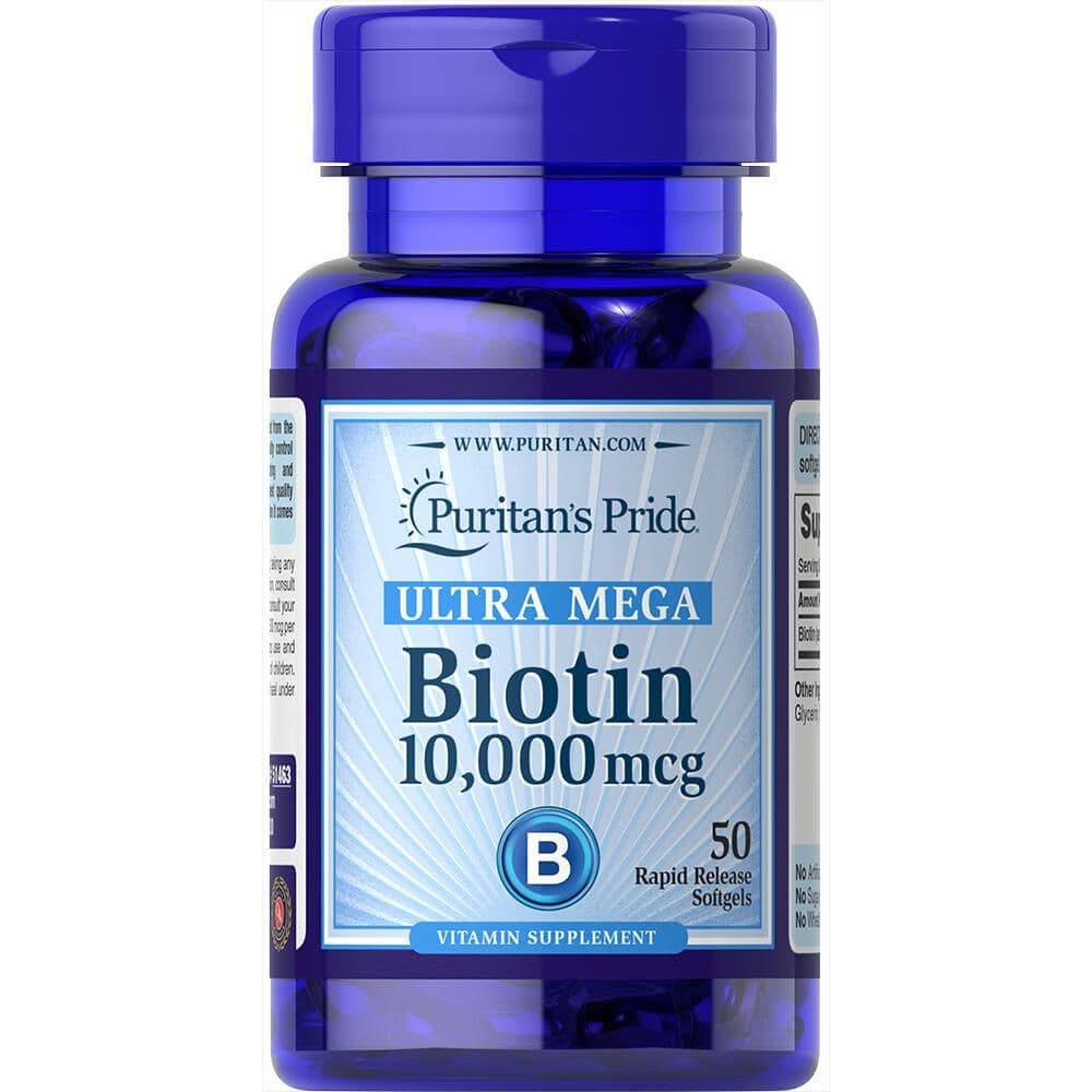 Биотин, 10 000 мкг, 100 капсул, Puritan's Pride
