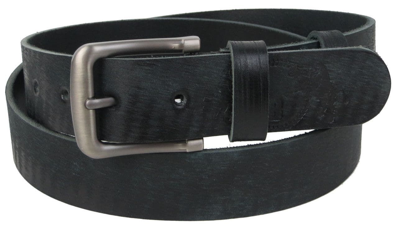 Мужской кожаный ремень Skipper черный 3,8 см