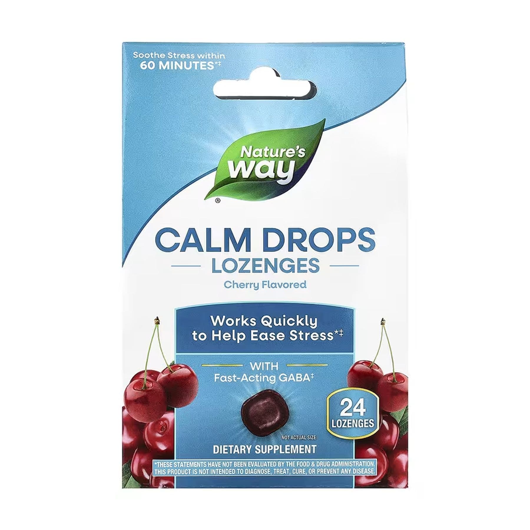 Капли Calm, 24 пастилки, Вишня, Nature's Way