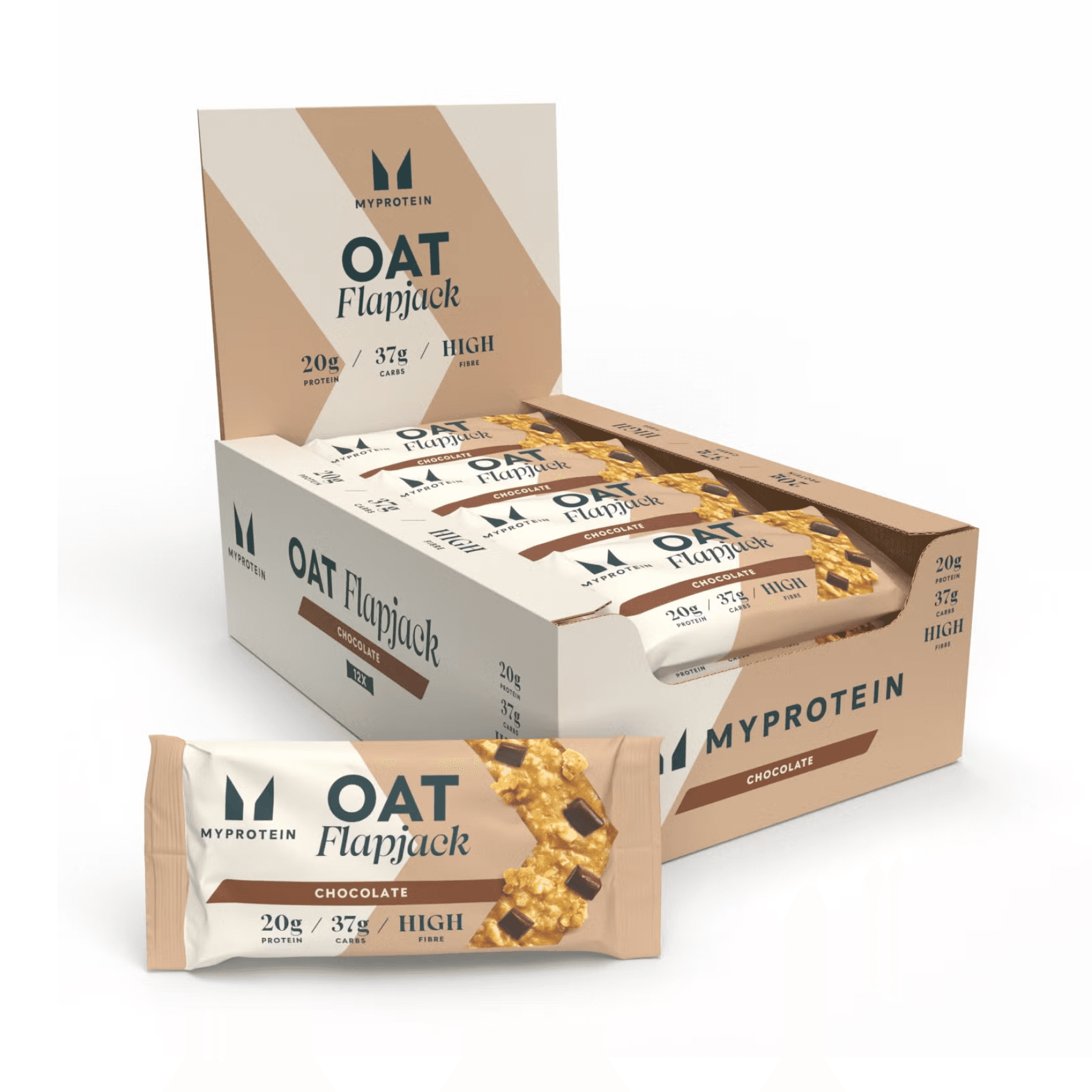Вівсяний флапджек, Шоколад, 12×80 г, Myprotein