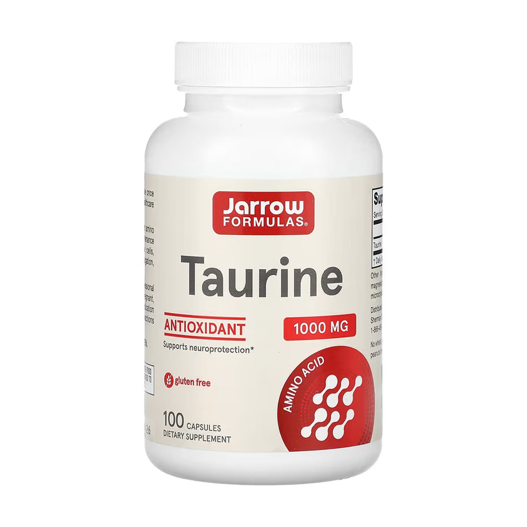 Таурин, 1000 мг, 100 капсул, Jarrow Formulas