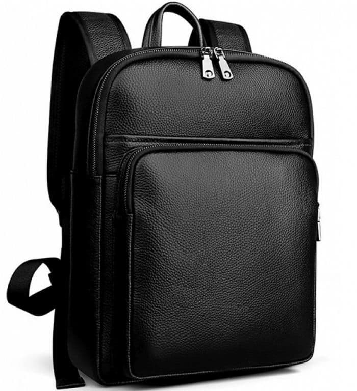 Чоловічий шкіряний рюкзак чорного кольору Tiding Bag N2-191116-3A — фото 1