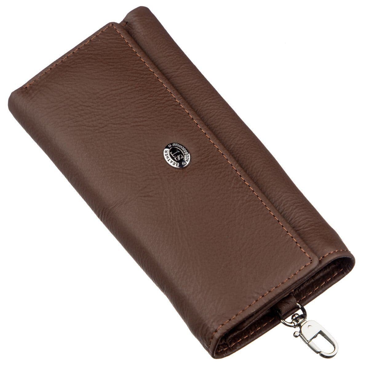 Чоловічий універсальний гаманець з ключницею ST Leather 18840 Коричневий