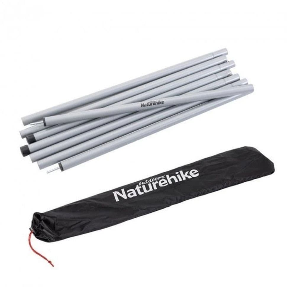 Стійки для тенту сталеві оцинковані Naturehike Steel poles Updated NH19PJ042, 25мм*2.4м, сірі (2 шт) — фото 1