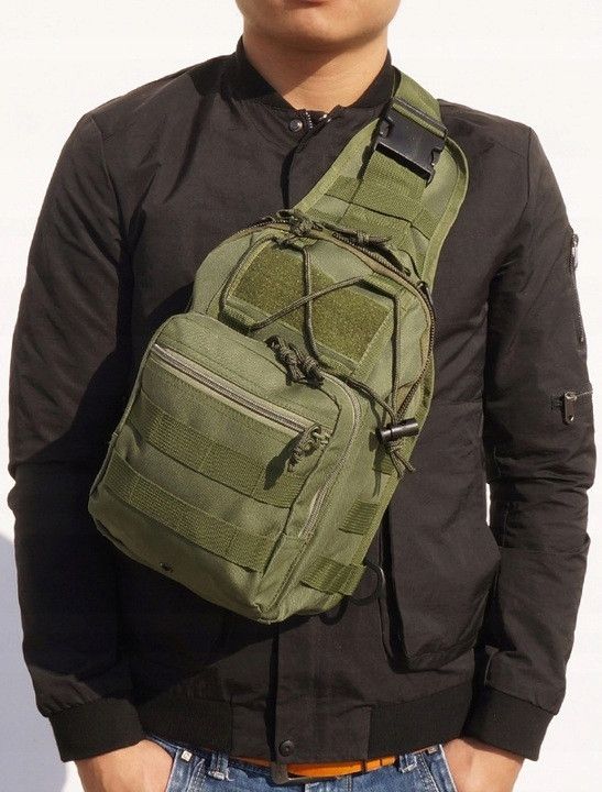 Тактическая сумка, слинг, армейский рюкзак через плечо Green Tactical
