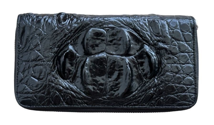 Барсетка клатч чоловічий із натуральної шкіри крокодила Exotic Leather Чорний (cb08)
