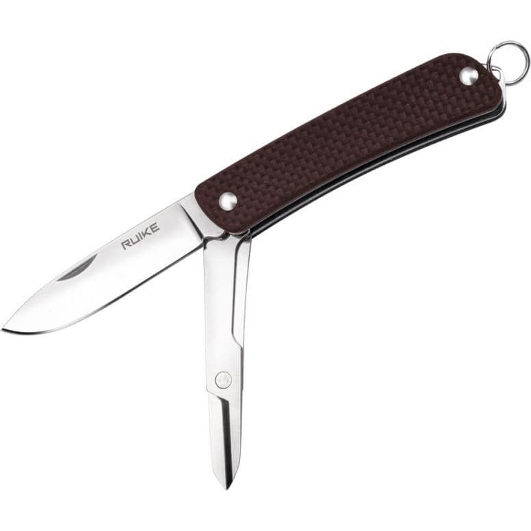 Багатофункціональний ніж Ruike Criterion S22, (5.3 см) 12C27 / G10 коричневий, 3 інстр.