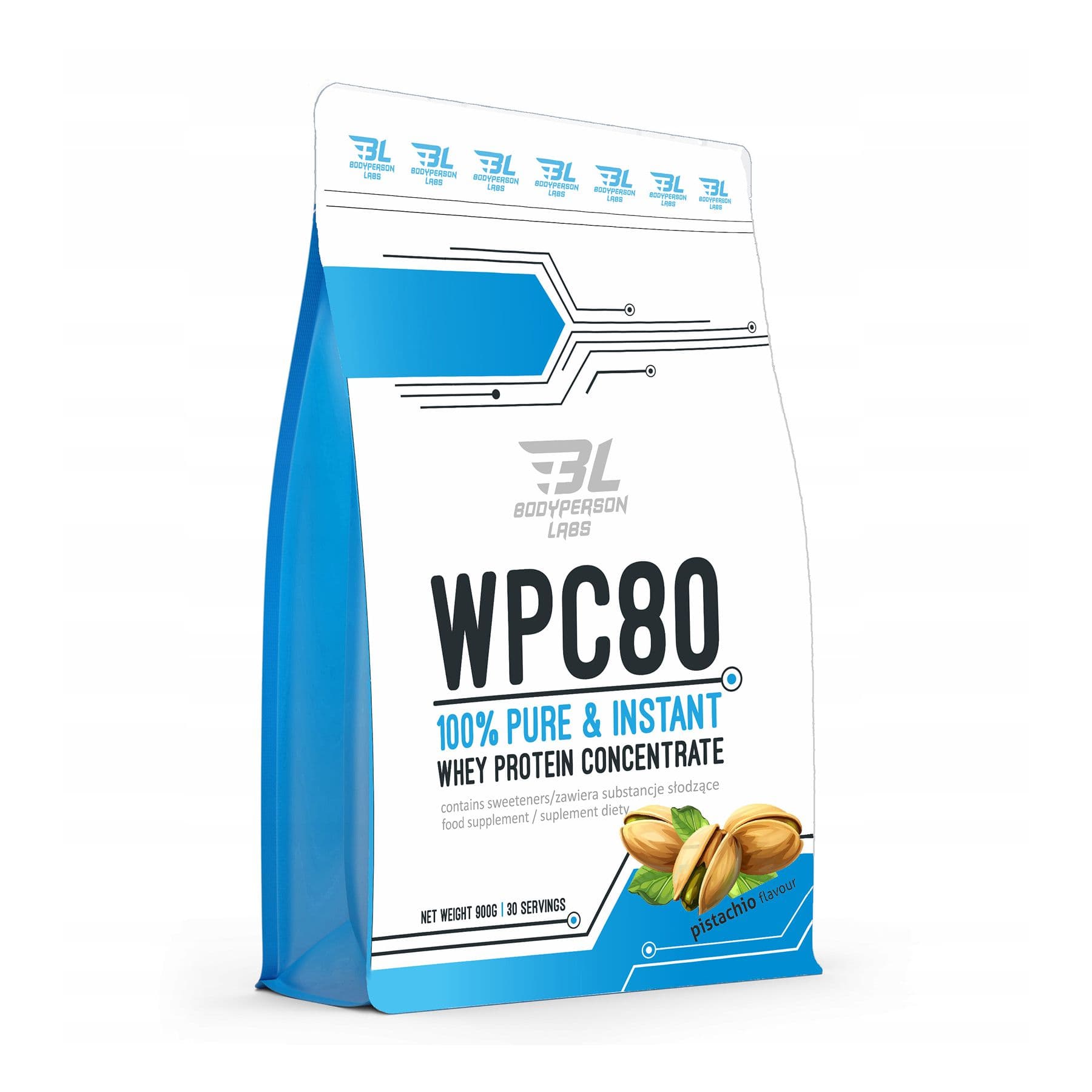 Bodyperson Labs WPC80, протеїн Pistachio, 900 г