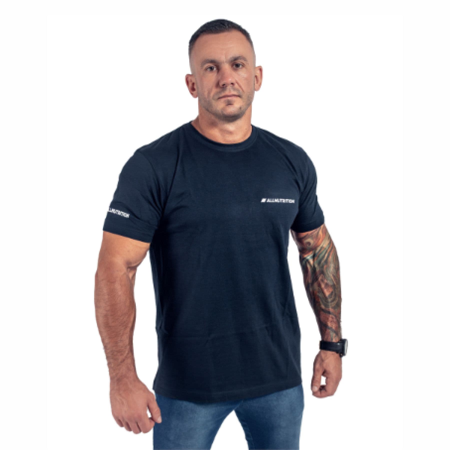 Футболка Чоловіча Slim Зелена та Біла з Логотипом, L