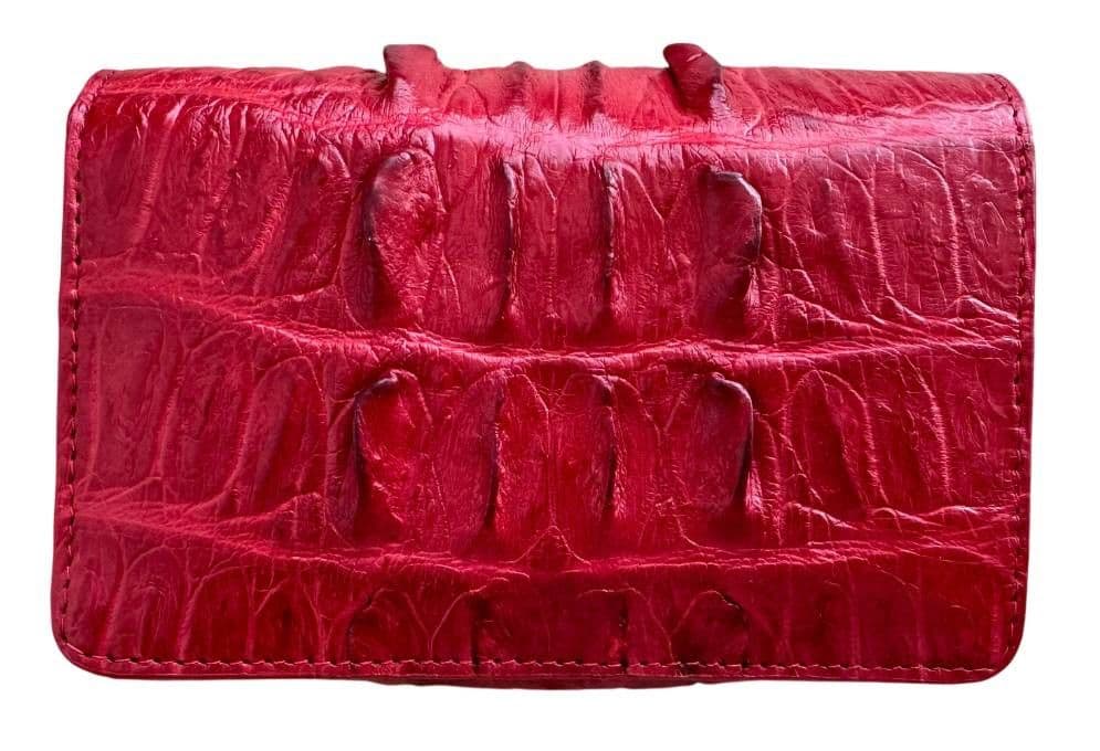 Гаманець жіночий із шкіри крокодила Червоний Exotic Leather (cw126)