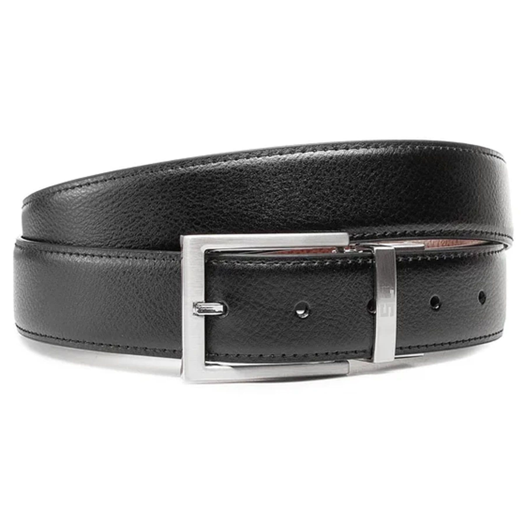 Ремінь чоловічий шкіряний Semi Line Black/Brown (P8231-0 L)