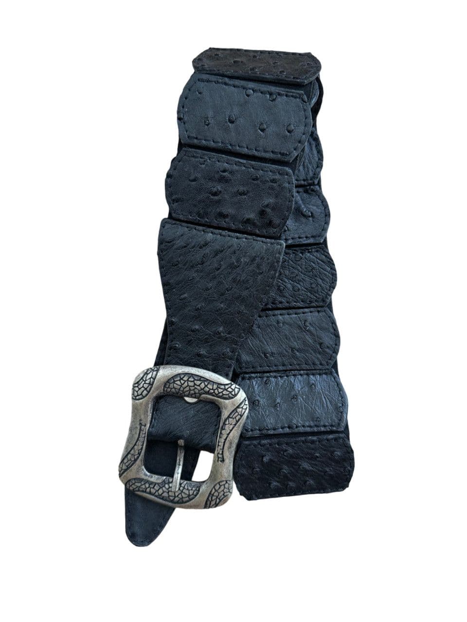 Пояс из кожи страуса женский Exotic Leather Черный (osb01)