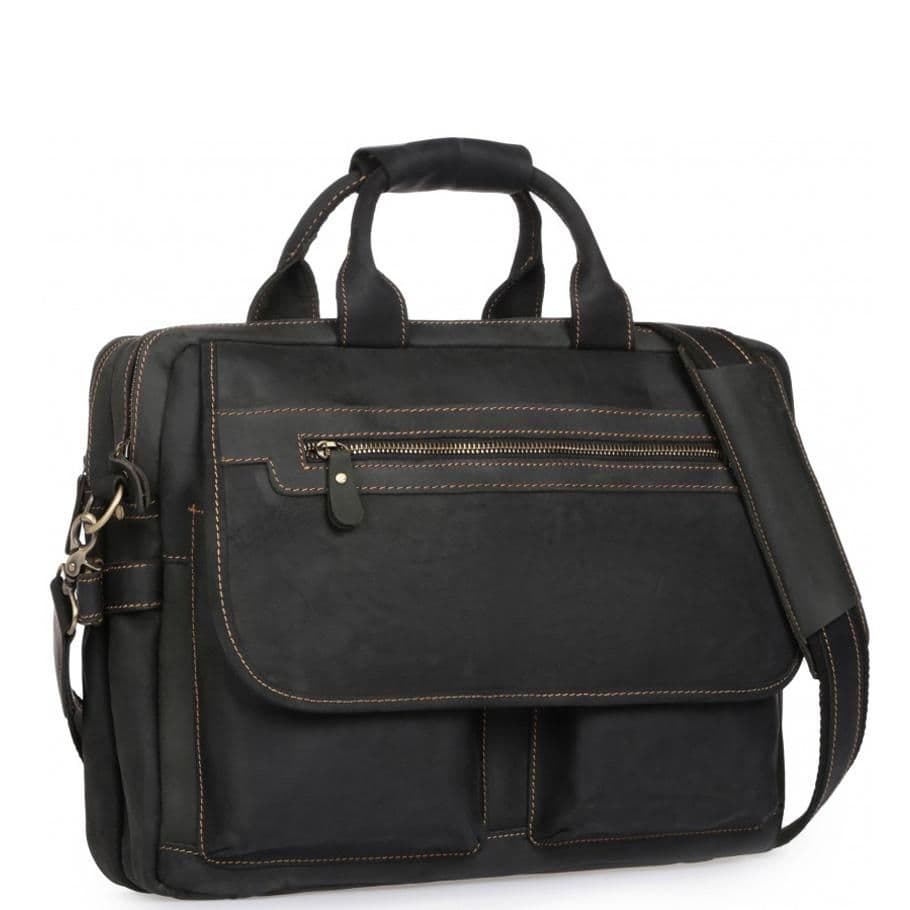 Сумка-портфель мужская кожаная для поездок Tiding Bag t29523A