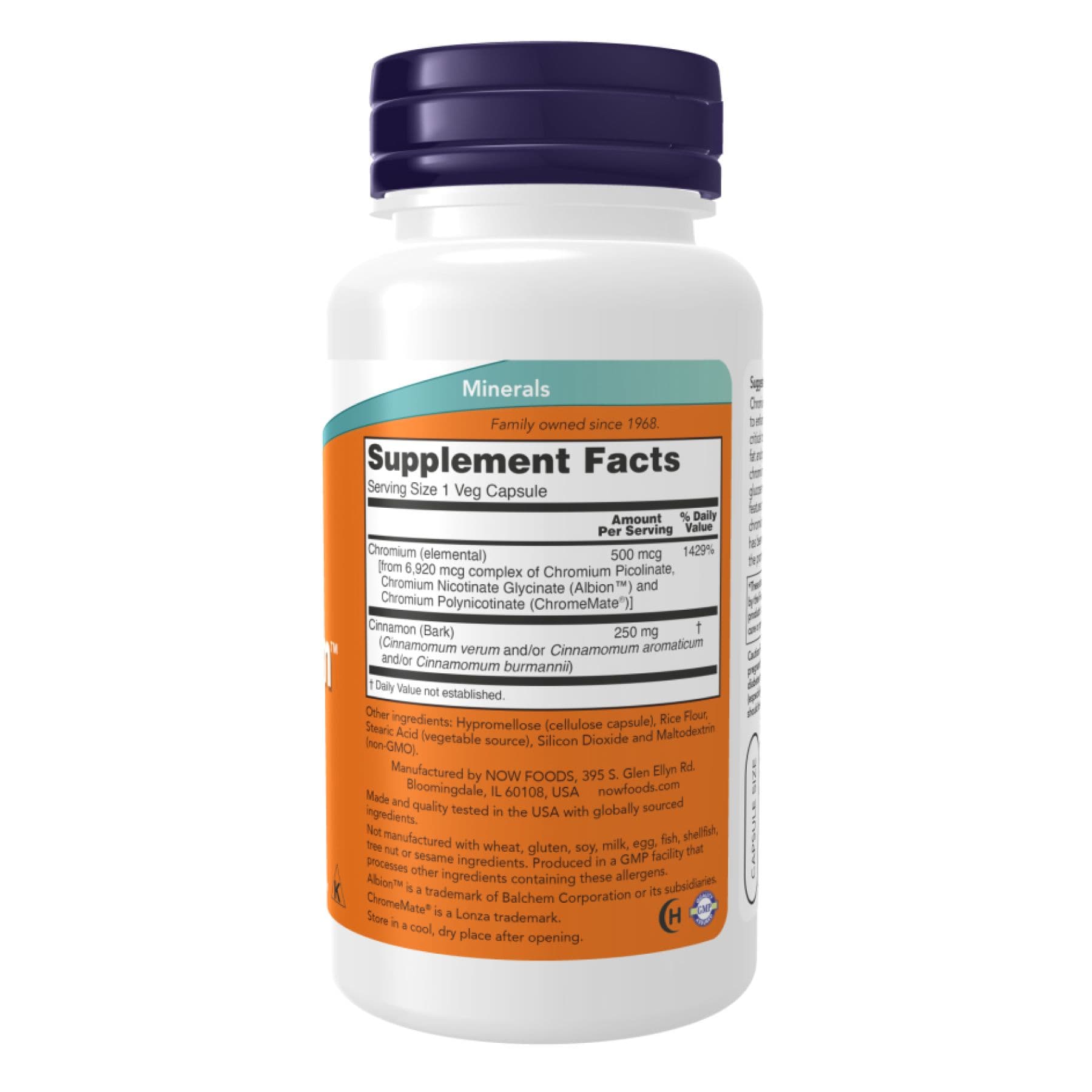 Хром Tri-Chromium 500 мкг, 180 вегетаріанських капсул, Now Foods