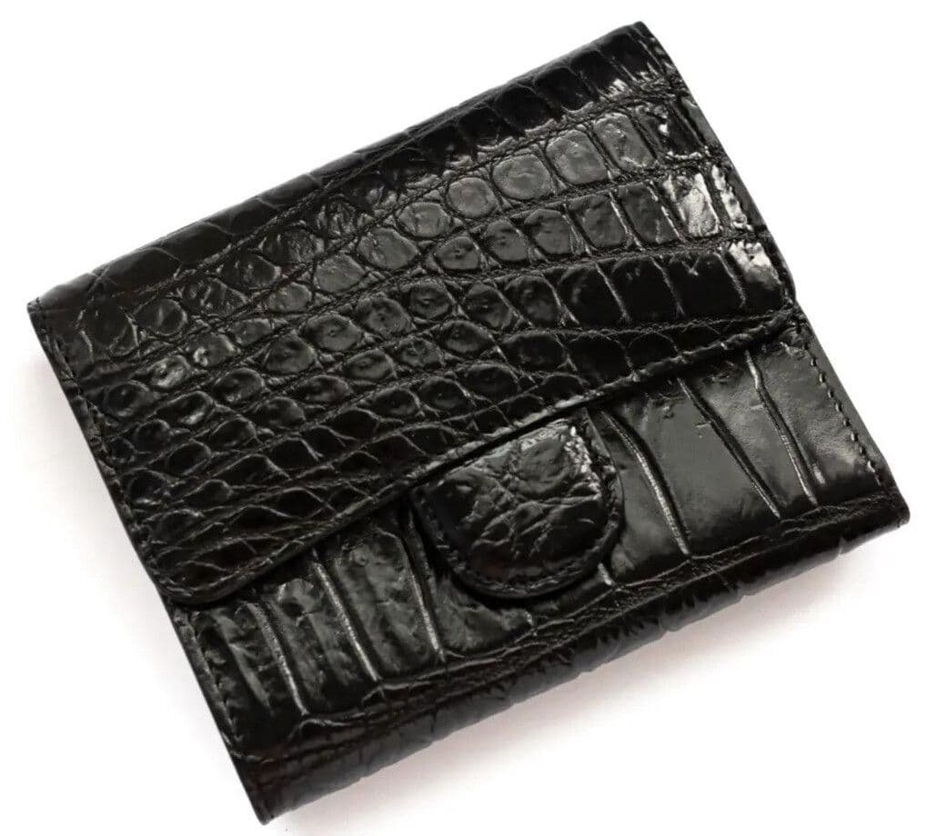 Гаманець зі шкіри крокодила Exotic Leather Чорний (cw 110_1)