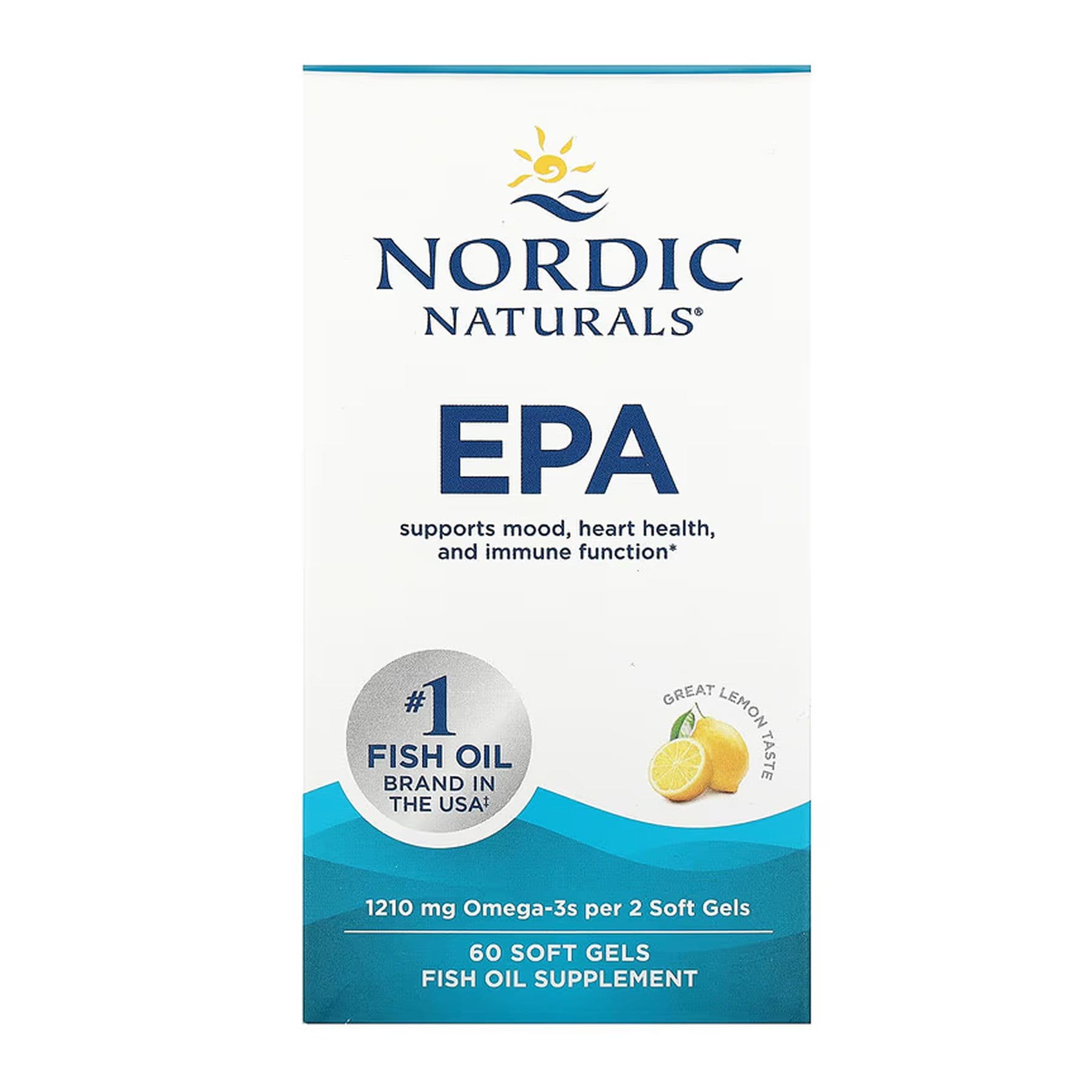 EPA рыбий жир, 60 капсул софтгель, Nordic Naturals