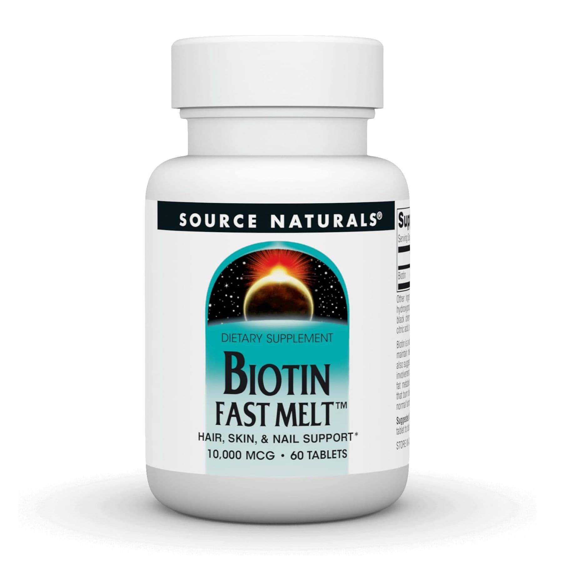 Біотин Fast Melt 10000 мкг, 60 таблеток, Source Naturals