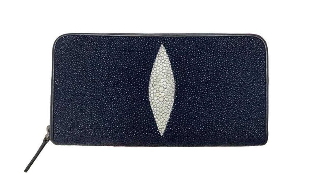 Гаманець зі шкіри ската Exotic Leather Синій (stw30_3)