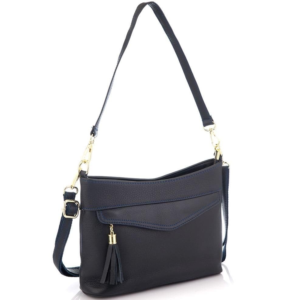 Шкіряна жіноча сумка синя Riche NM20-W832BL