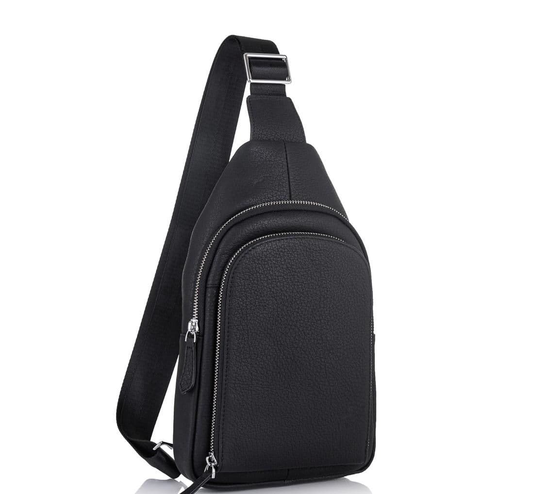 Чоловіча шкіряна сумка-слінг чорна Tiding Bag SM8-812A — фото 1