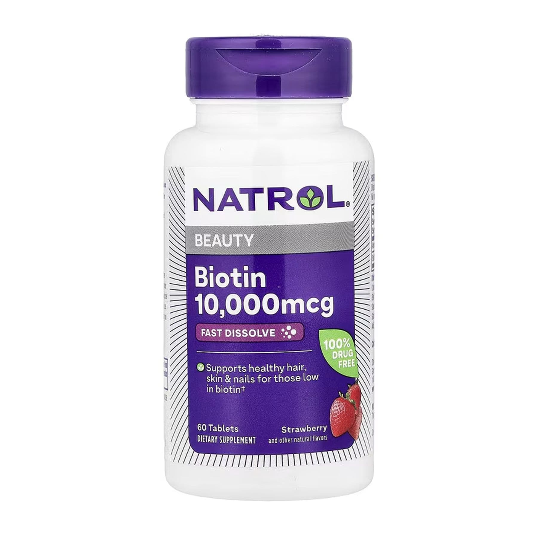Біотин, 10 000 мкг, 60 таблеток, NATROL
