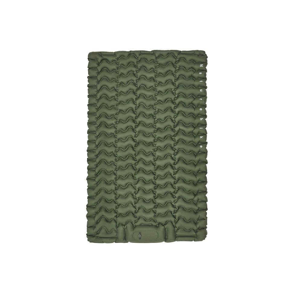 Матрац туристичний надувний двомісний Naturehike CNK2550WS019, 200х125х6.5 см, зелений із вбудованою помпою для надування