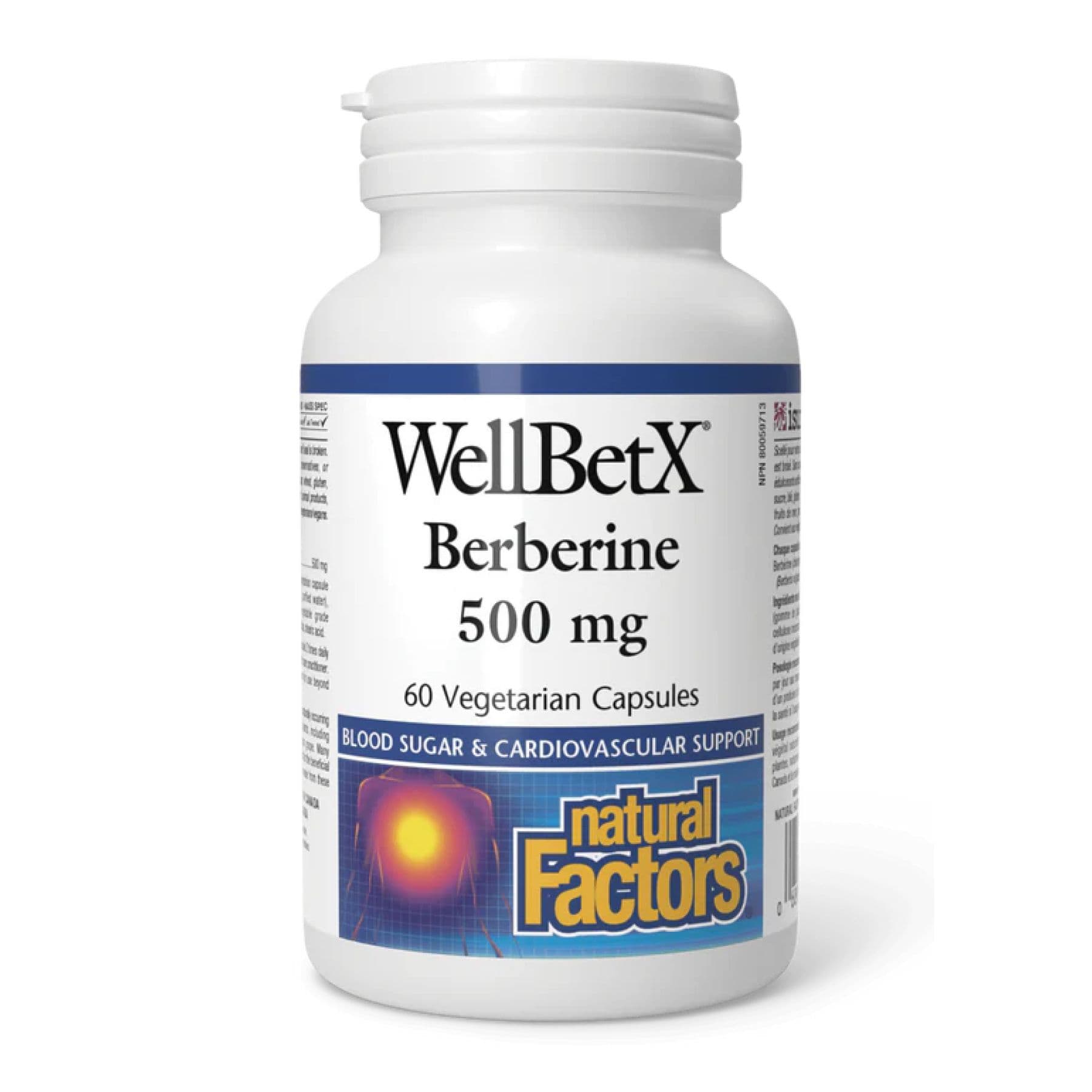WellBetX Берберин 500 мг, 60 вегетаріанських капсул, Natural Factors