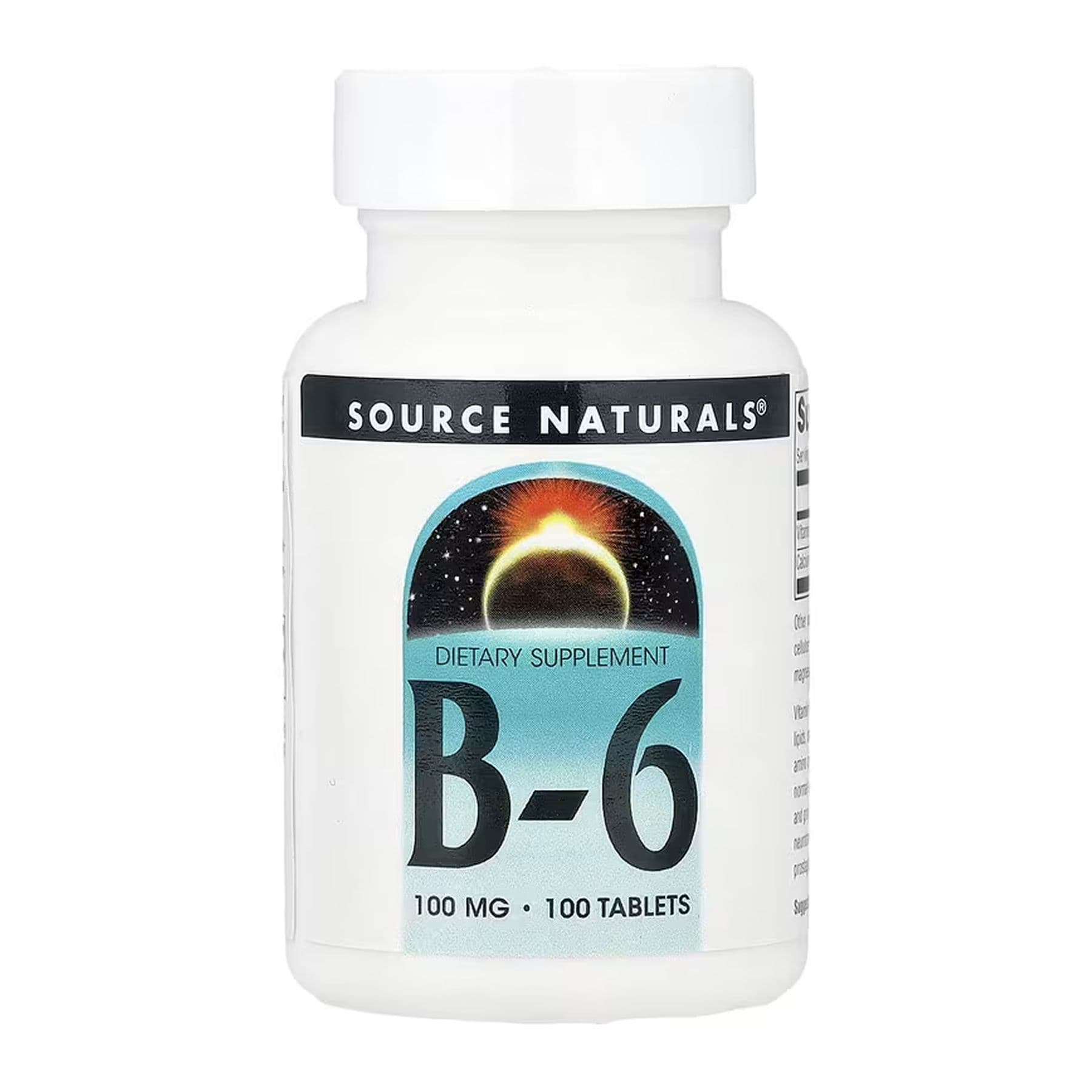 Витамин B-6 100 мг, 100 таблеток, Source Naturals