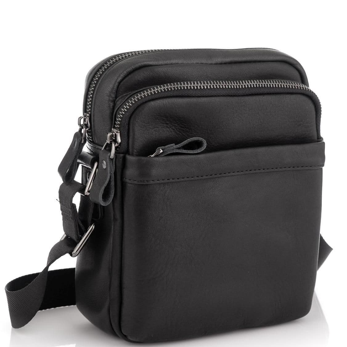 Чоловіча сумка через плече чорна Tiding Bag 6027A