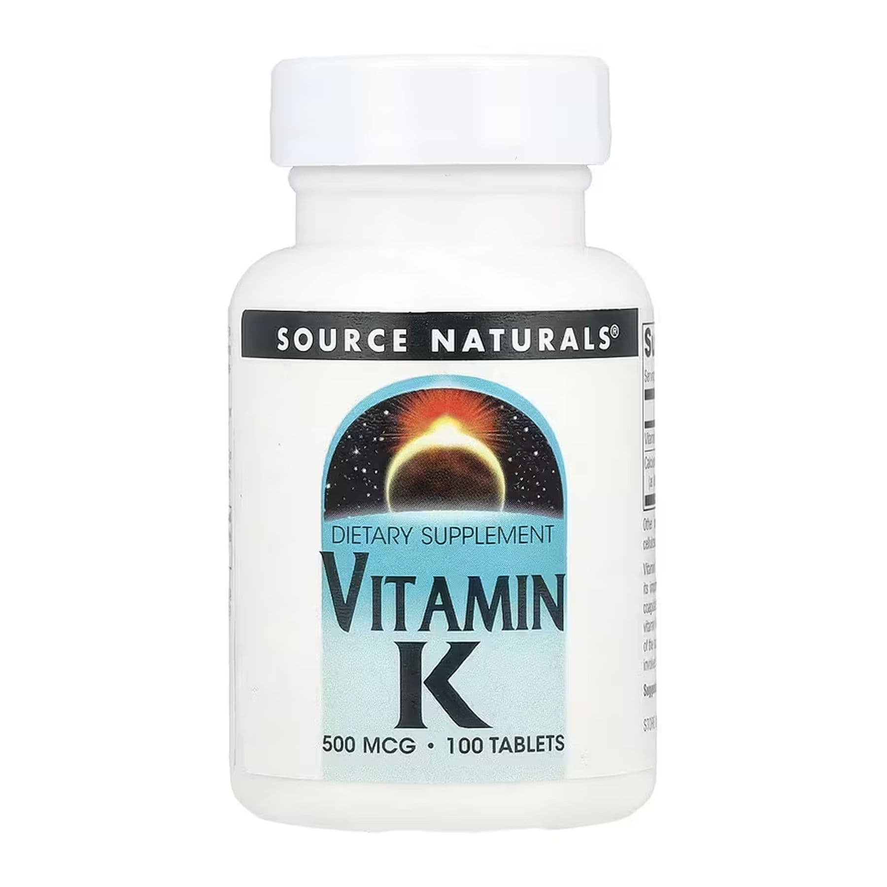 Вітамін K 500 мкг, 100 таблеток, Source Naturals
