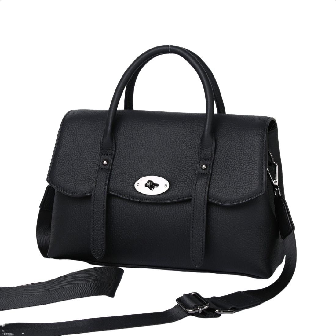Класична жіноча шкіряна чорна сумка Olivia Leather B24-W-8329A