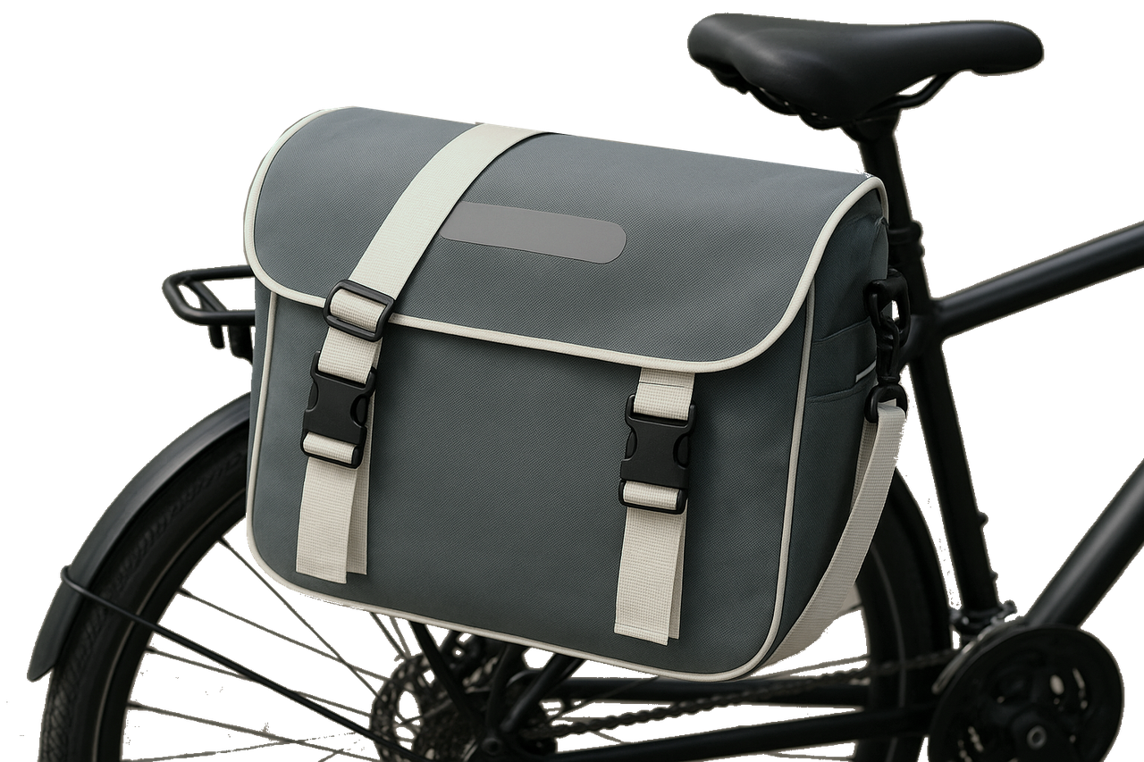 Багажна велосумка з дощовиком - наплічна сумка 2 в 1, 20L Bikemate сіра