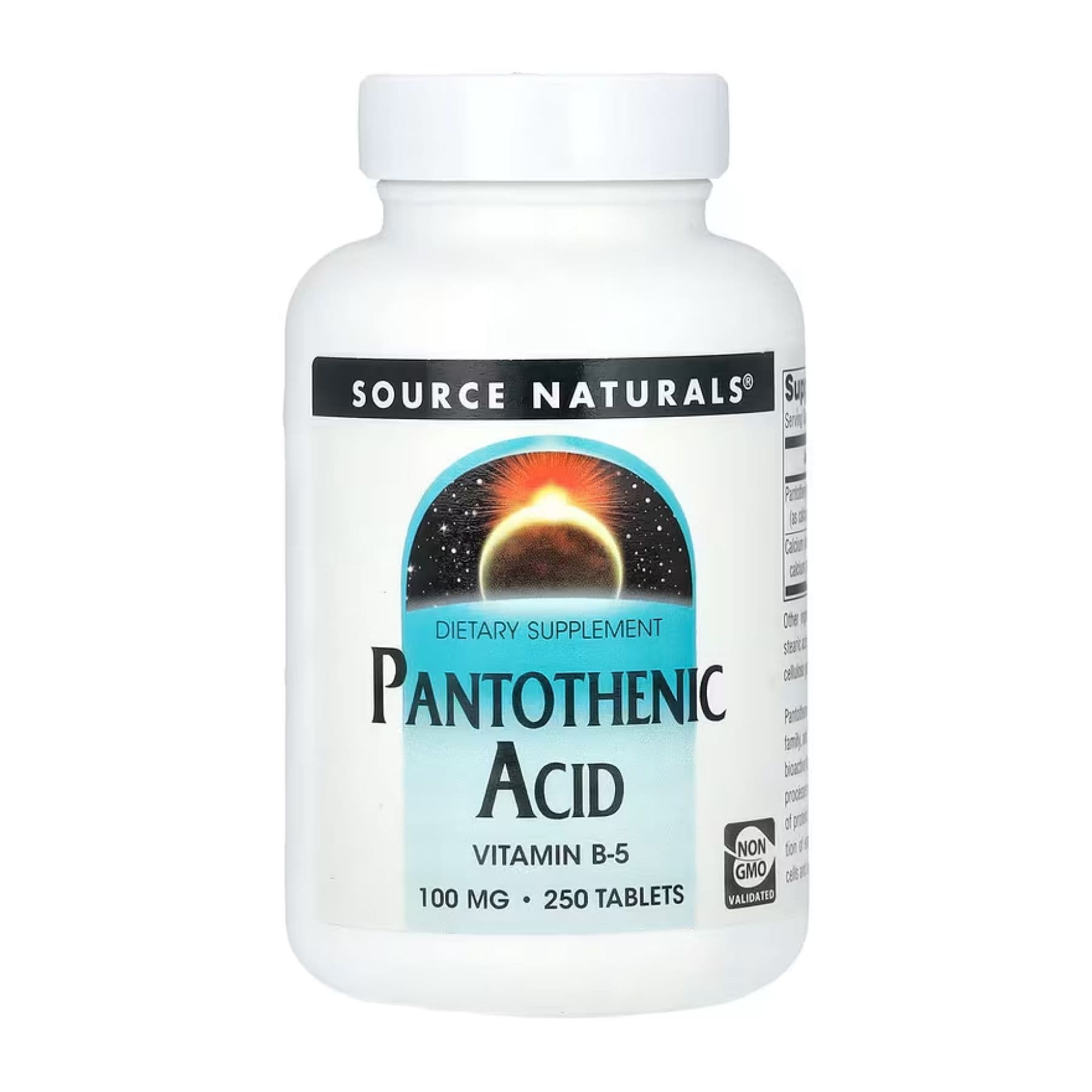 Пантотеновая кислота, 100 мг, 250 таблеток, Source Naturals