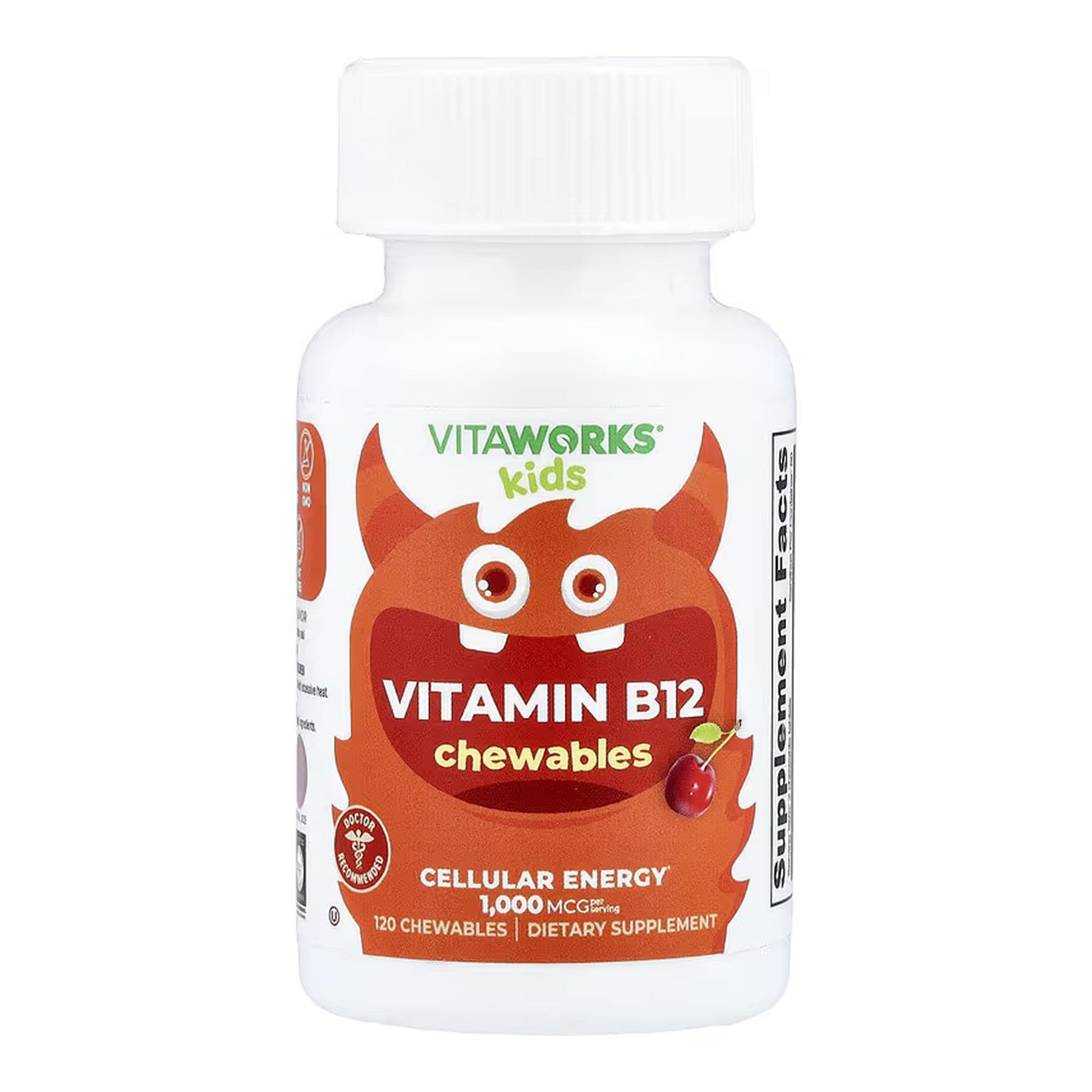 VitaWorks Kids Витамин B12 1000 мкг, жевательные таблетки, 120 шт, Lifeable (срок до 01.27)