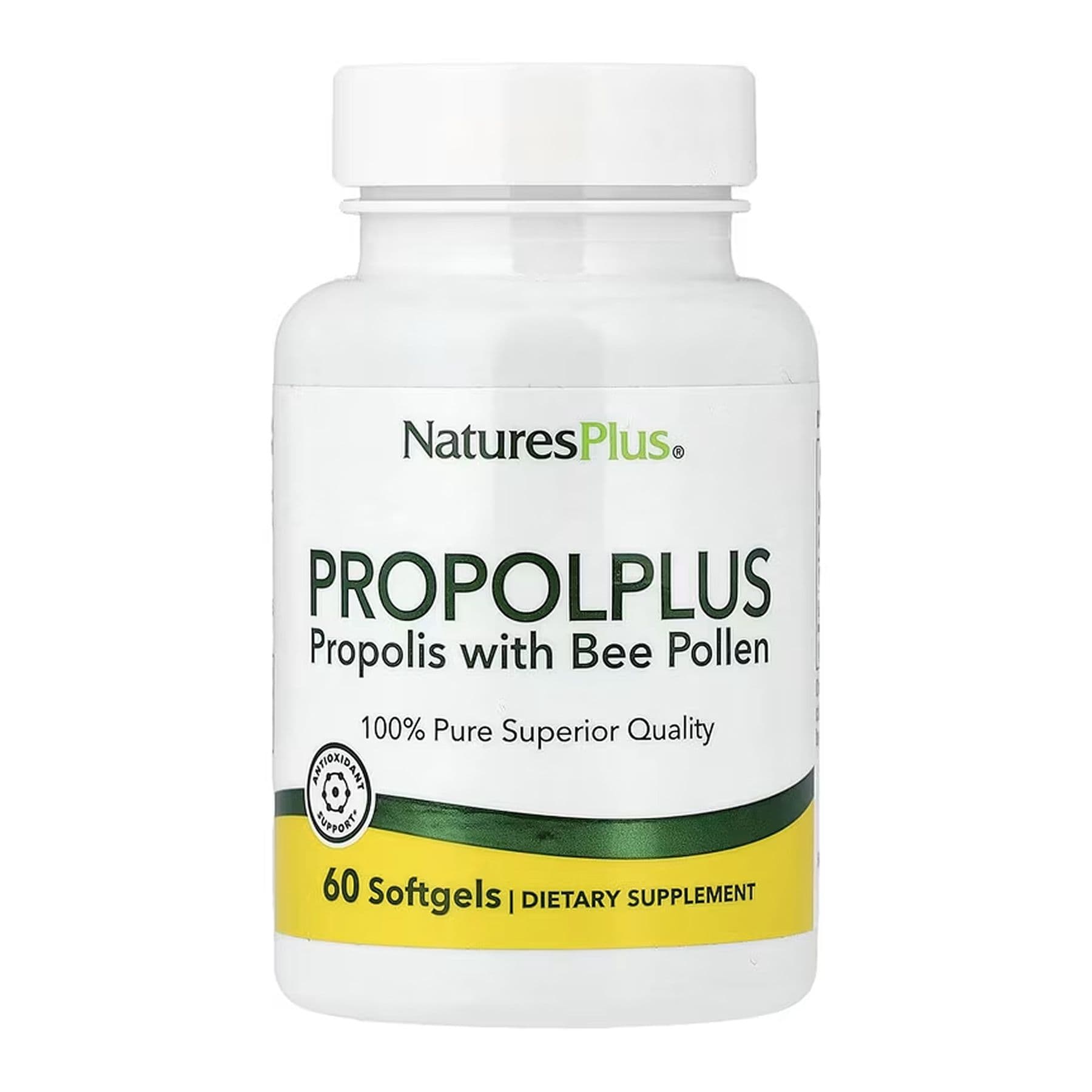 Propolplus, Прополіс з бджолиним пилком, 60 м'яких капсул, Nature's Plus
