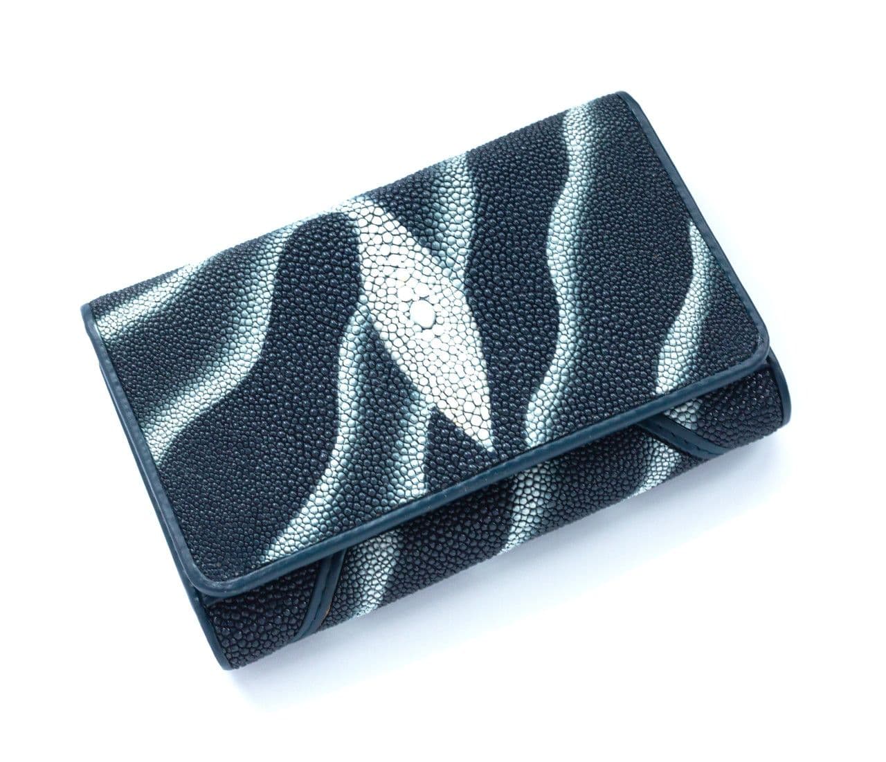 Гаманець зі шкіри ската Exotic Leather Синій (stw 18_7)