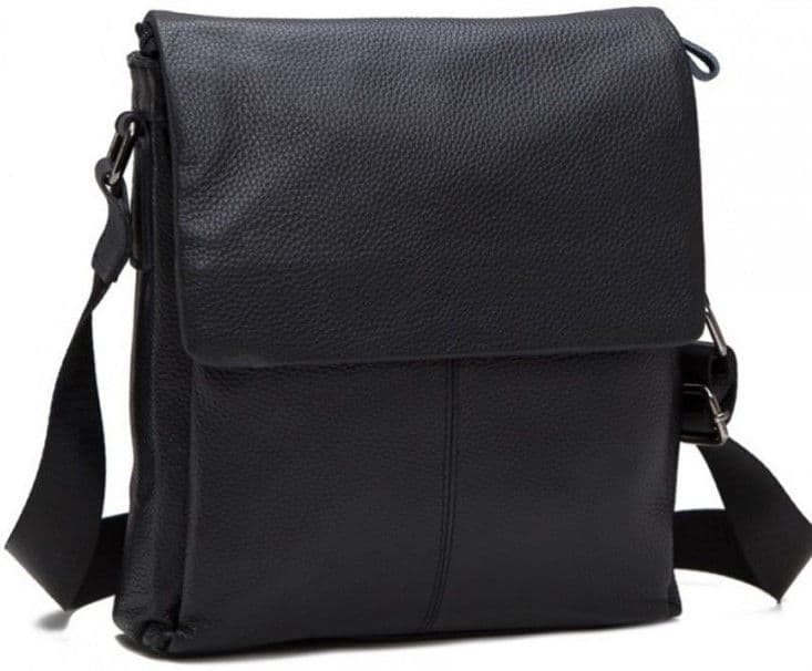 Сумка мужская из натуральной кожи Tiding Bag черная