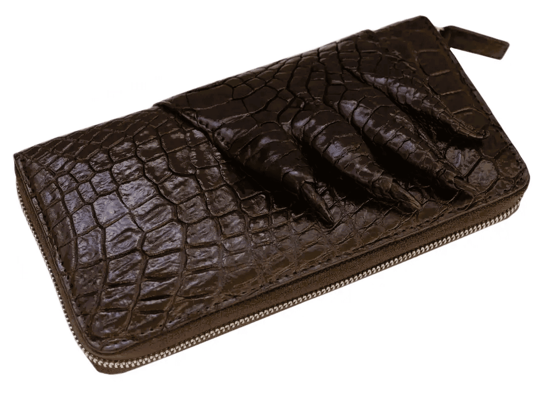Гаманець-клатч із натуральної шкіри крокодила Exotic Leather Коричневий (cw 28)