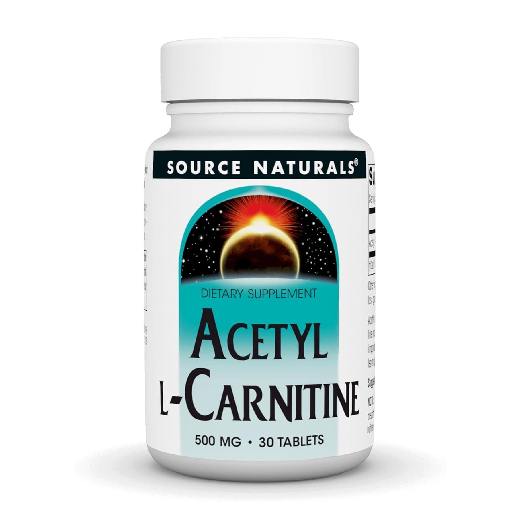 Ацетил L-Карнитин 500 мг, 30 таблеток, Source Naturals