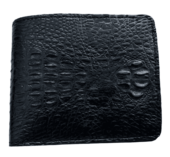 Гаманець портмоне із натуральної шкіри крокодила чоловічий чорний Exotic Leather (cw20_2)