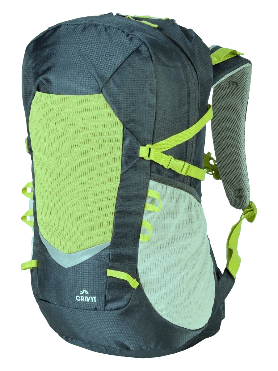 Спортивный рюкзак с дождевиком 30L Crivit серый с желтым