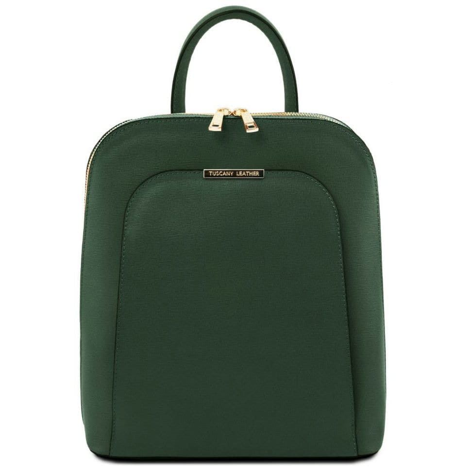 Женский рюкзак кожаный из сафьяновой кожи Tuscany TL141631 (Forest Green)