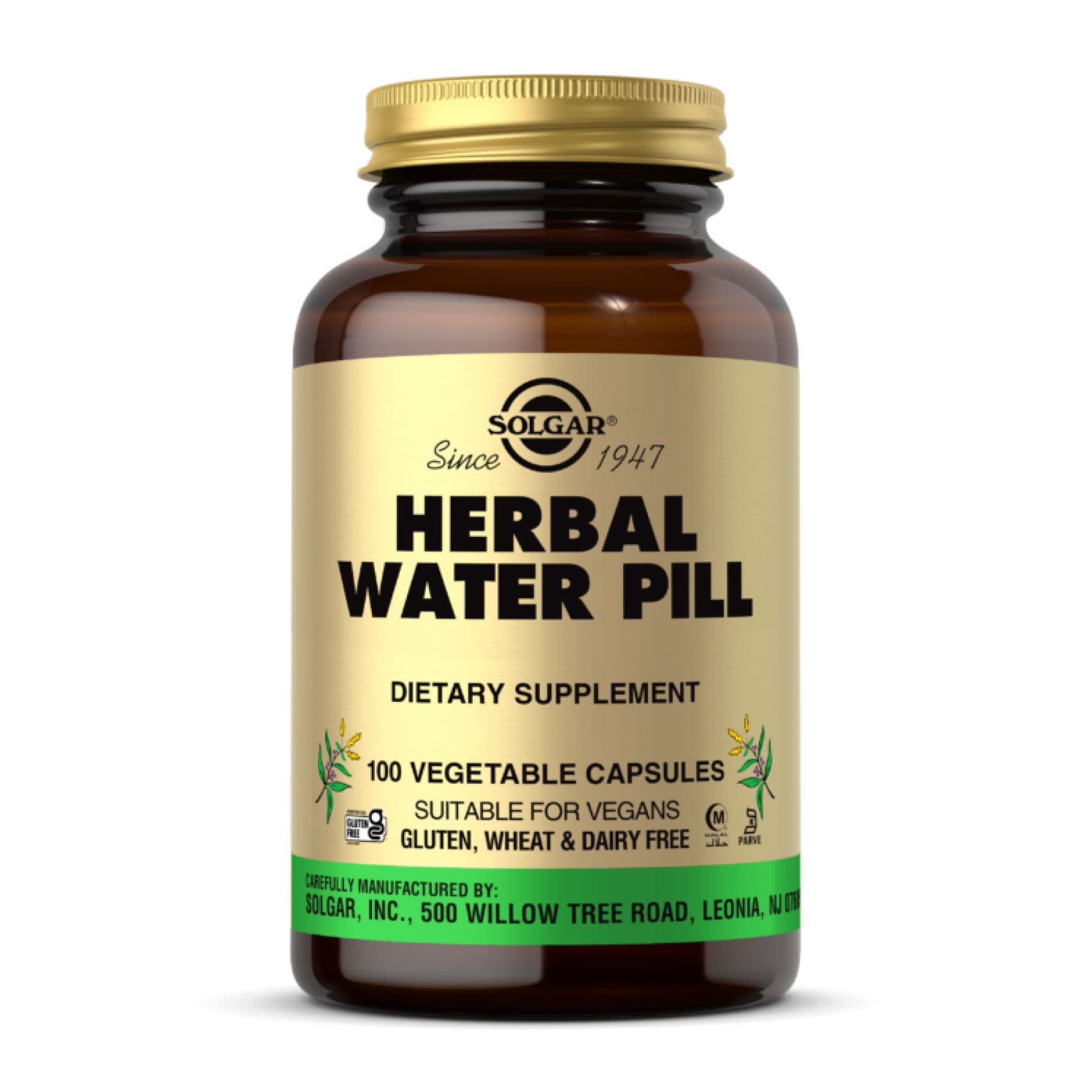 Herbal Water Pill — трав'яний сечогінний засіб, 100 вегетаріанських капсул, Solgar