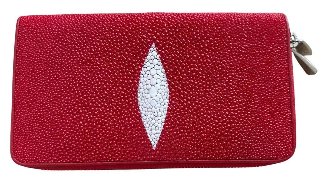 Гаманець зі шкіри ската Exotic Leather Червоний (stw 38) — фото 1