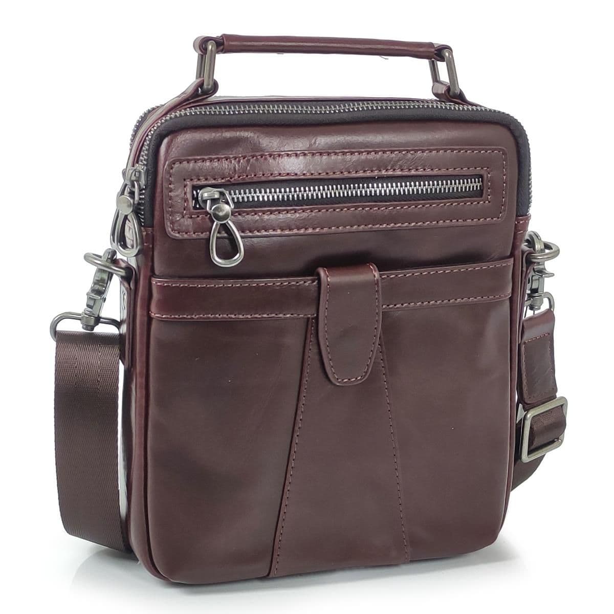 Чоловіча коричнева барсетка Tiding Bag S-JMD10-161C із ручкою для перенесення.